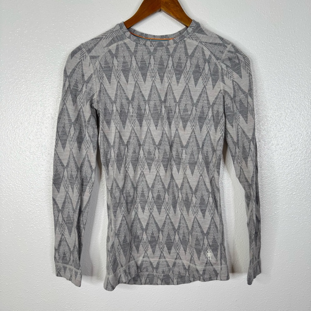 Smartwool Gray Patterned Long Sleeve Tee